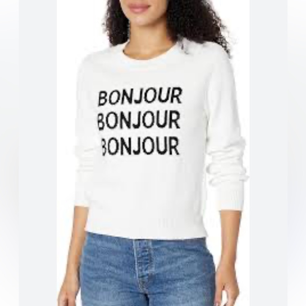 New Karl Lagerfeld Paris Women's Light Weight Bonjour Sweater